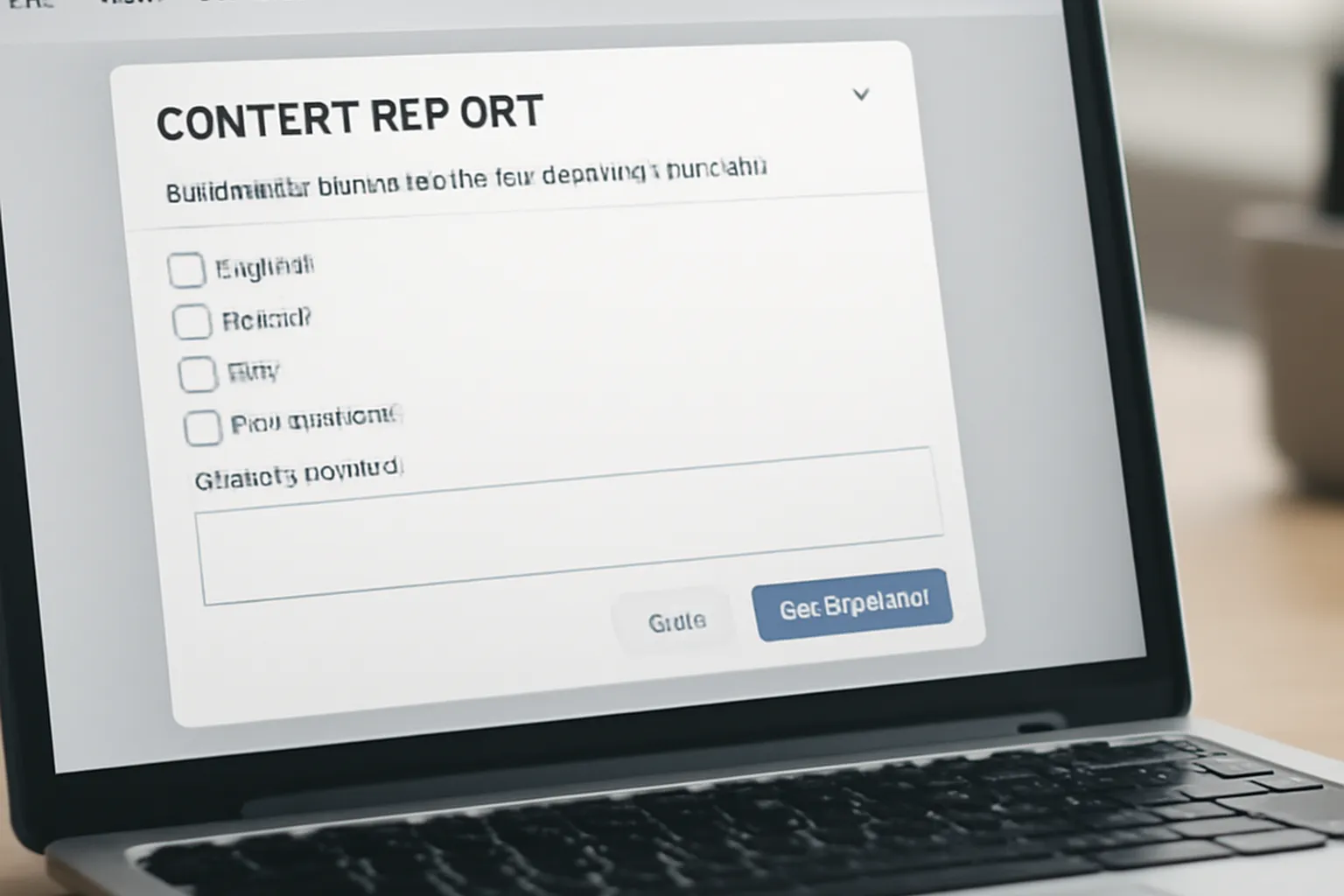 Formulaire de signalement de contenu sur une interface de forum