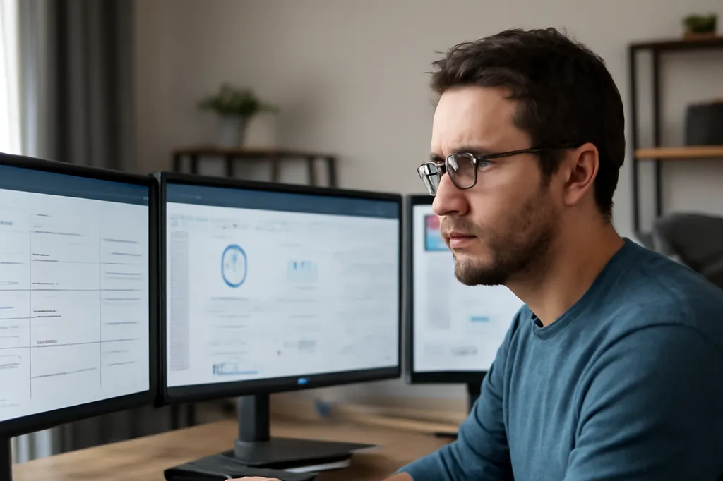 Modérateur de forum français devant plusieurs écrans de gestion de communauté