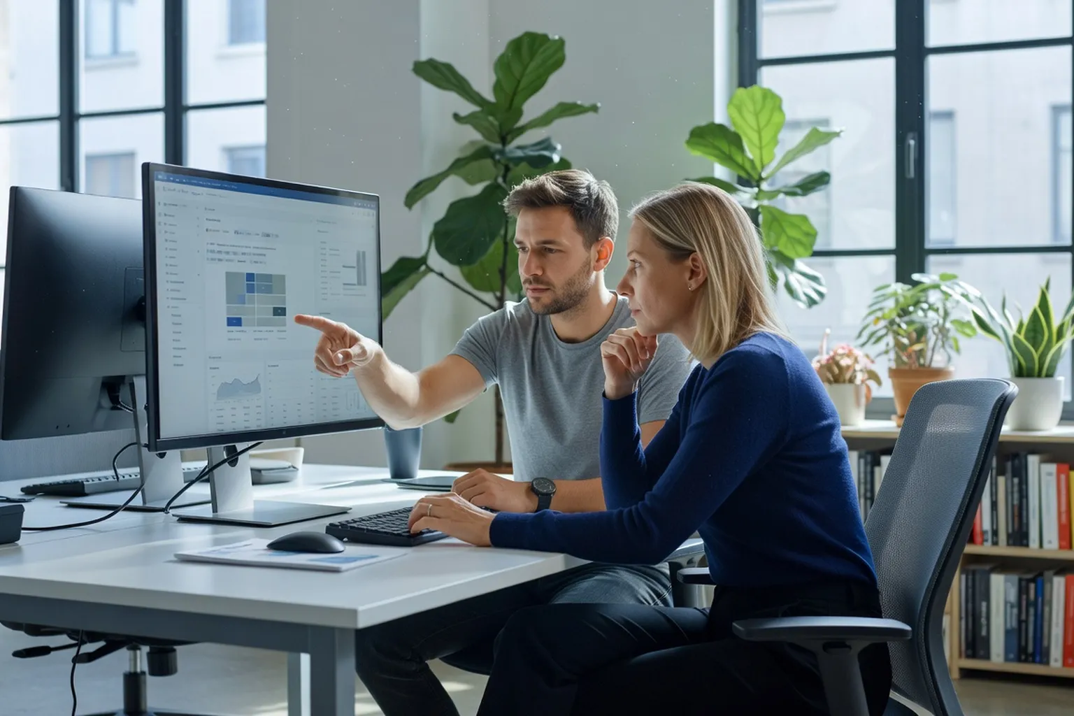 Bureau de developpeur en entreprise : ecran avec code Laravel et schema BDD