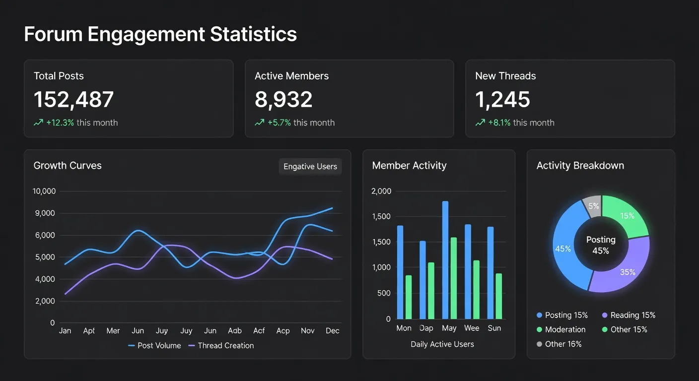 Tableau de bord statistiques forum