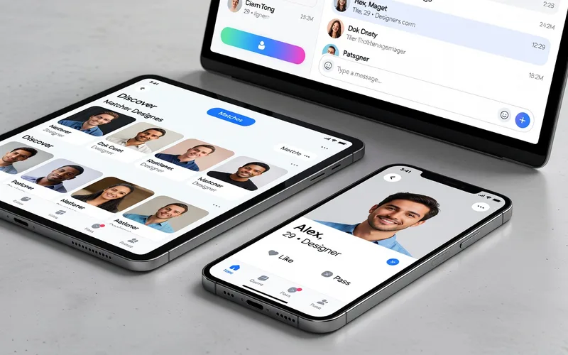 Interface d'un site de rencontre moderne en 2026